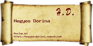 Hegyes Dorina névjegykártya